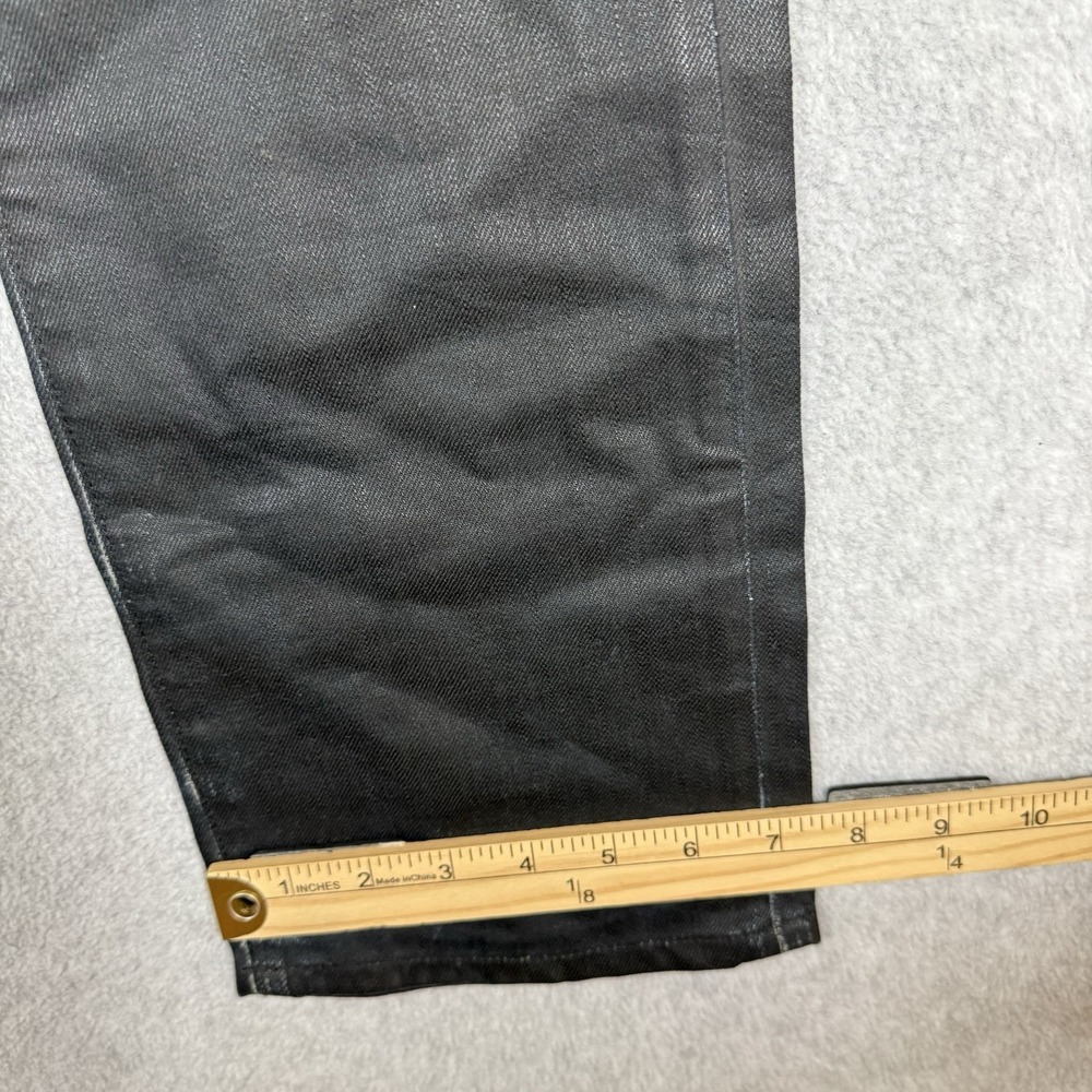 REPLAY Jeans Mens 29x34 Black WAXED Tunky Straight Leg Loose Fit Moto Biker EUC - Picture 15 of 15